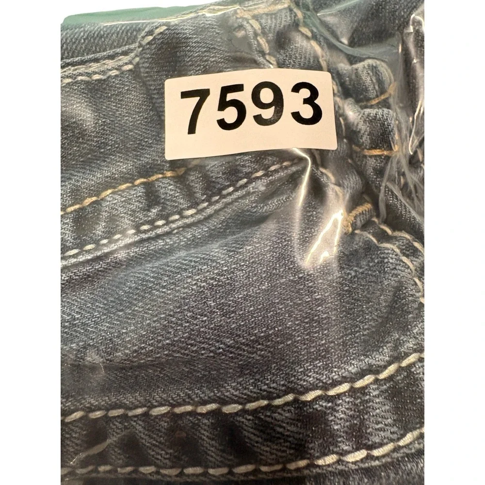 Silver Jeans Co. Suki Flap Mens 32x32 Blue Denim Whiskered Stretch Straight Leg